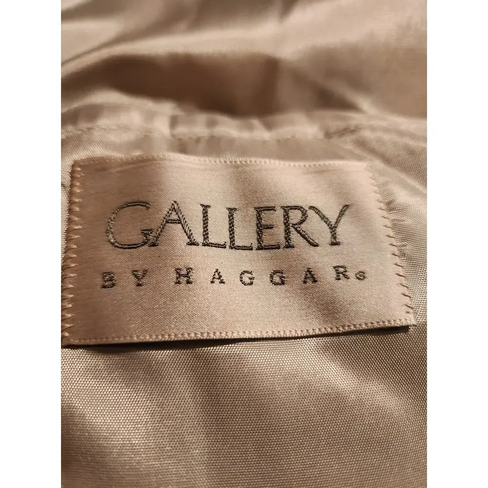 VINTAGE Gallery by Haggar 46 Brown TWEED Wool Herriing Bone Sport Coat